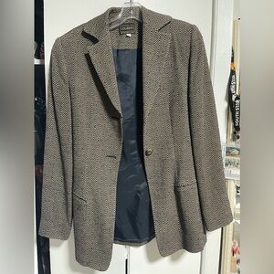 Vintage Louben Black and White Herringbone Blazer